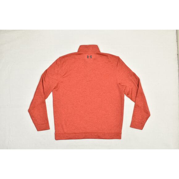 Under Armour Sweater Mens Large Red Storm Golf Half Zip Pullover Athletic Warm - Picture 3 of 8